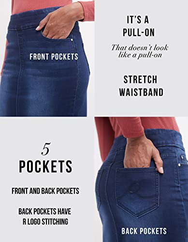Women??s Ease into Comfort Pull-On Stretch Denim Skirt ?C Soft Jean Fabric, Flattering Slim Fit, All-Day Comfort