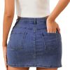 Jean Skirts for Women Stretchy Mini Skirt Side Slit with High Waisted Summer Casual Denim Skirt 2025 Trendy