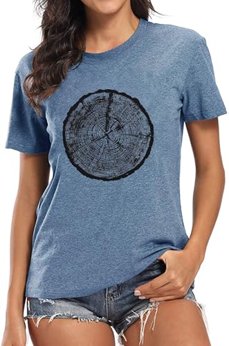 Funny Graphic Women Skinny Pine Tree Shirt Summer Hiking Camping Athletic Tees Nature Casual Comfy Clothes