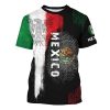 Mexico T-Shirt Mexican Flag Shirt Unisex Round Neck Short Sleeve 3D T-Shirt Top