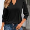 Womens 3/4 Length Sleeve Tops Fall Outfits Shirts Dressy Work Blouses Business Casual Fashion Spring Trendy Clothes