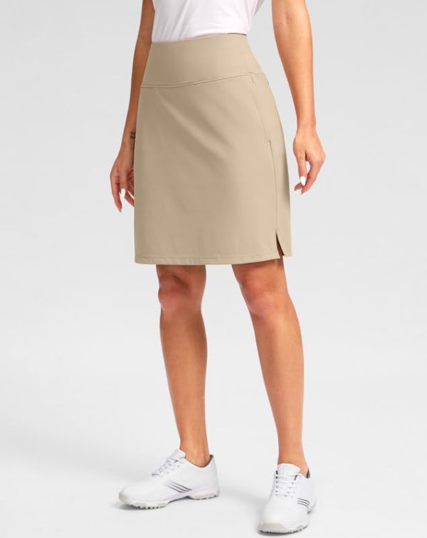 20" Golf Skorts Skirts for Women with 7 Pockets Knee Length Skort Athletic Modest Long Tennis Skirts for Women