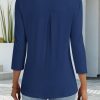 3/4 Length Sleeve Womens Tops Dressy Casual V Neck Polo Shirts Business Work Blouses 2025 Trendy Tunic Top
