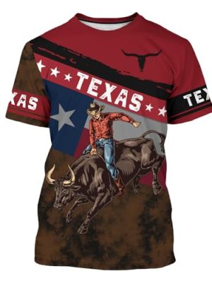 Men's American State T-Shirts 3D Printed Novelty Graphic Short Sleeve Shirts Casual Crew Neck Tees Unisex Fashion Tops
