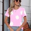 Women's Tops Summer Short Sleeve Crew Neck Shirts Dressy Casual Blouses for Women S-3XL