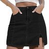 Skorts Skirts for Women Denim Mini Skirt Side Slit with High Waisted Jean Shorts Stretchy