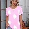 Women's Tops Summer Short Sleeve Crew Neck Shirts Dressy Casual Blouses for Women S-3XL