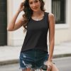 Womens Loose Fit Casual Flowy Tank Tops Square Neck Trendy Sleeveless Summer Tops Clothes Outfits 2025