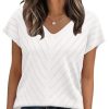 Short Sleeve Sweater for Women V Neck Trendy Summer Tops 2025 Beach Vacation Clothes Travel Business Casual Outfits