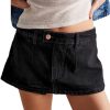 Denim Skorts for Women Low Waist Stretchy Jean Mini Skirt Summer Casual Y2K Shorts