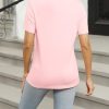 Women's Polo Shirts Short Sleeve V Neck Summer Tops Business Casual Collared Shirts Loose Tees