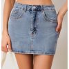 41RlZjXnJYL.jpg Women's Denim Skirt High Waist Bow Pocket Bodycon Y2K Mini Jean Skirts