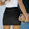 Skorts Skirts for Women Denim Mini Skirt Side Slit with High Waisted Jean Shorts Stretchy