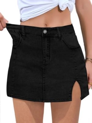 2025 Womens Casual Mid/High Waisted Denim Shorts Summer Stretchy Ripped Jean Shorts for Women