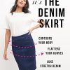 Women??s Ease into Comfort Pull-On Stretch Denim Skirt ?C Soft Jean Fabric, Flattering Slim Fit, All-Day Comfort