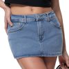 Women Denim Skort Skirt Stretchy Mid Waist Y2K Sexy Mini Skirts Dressy Casual Jean Skorts