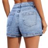 Denim Skort for Women High Waist Mini Denim Skirt Casual Stretch Women Jean Skirt with Pockets