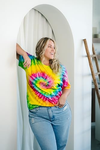Tie Dye T-Shirts for Men and Women - Unisex Short Sleeve Tie-Dye T Shirts for Adults