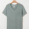 Womens Waffle Knit Tops 2025 Fall Summer V Neck Shirts Casual Trendy Women's Blouses Basic Tee