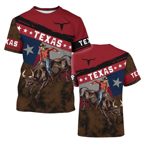 Men's American State T-Shirts 3D Printed Novelty Graphic Short Sleeve Shirts Casual Crew Neck Tees Unisex Fashion Tops