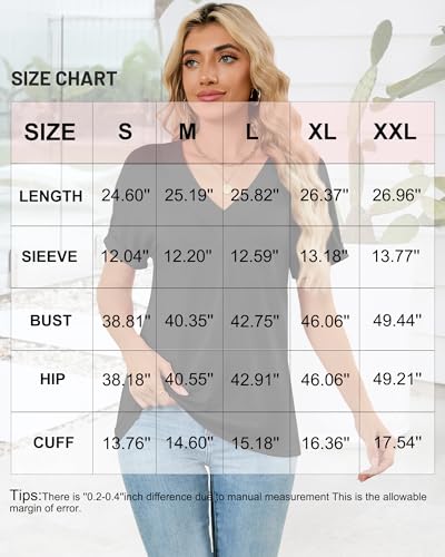 3 Pack T-Shirts Short Sleeve V Neck Tops for Women 2025 Fashion Summer Loose Fit Cute Tee Clothes Trendy Fashion Outfits