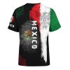 Mexico T-Shirt Mexican Flag Shirt Unisex Round Neck Short Sleeve 3D T-Shirt Top