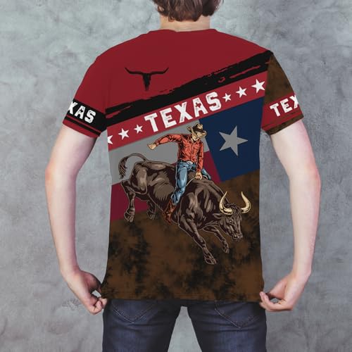 Men's American State T-Shirts 3D Printed Novelty Graphic Short Sleeve Shirts Casual Crew Neck Tees Unisex Fashion Tops