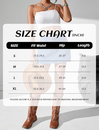 41dnFbL0UbL.jpg Jean Skorts for Woman High Waisted Stretchy Denim Skirt with Shorts Mini Skirt with Pockets