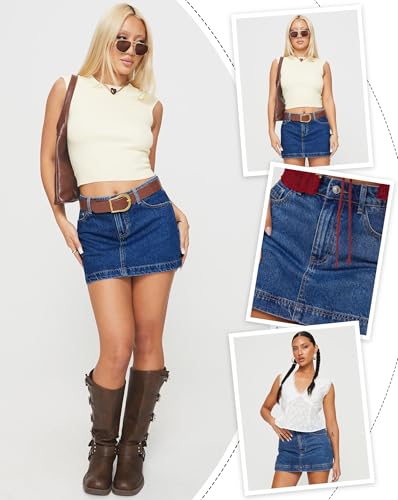 41fqBpAP4oL.jpg Jean Skorts for Woman 2025 Trendy High Waisted Y2k Mini Skirt Stretchy Denim Shorts Skort Country Concert Outfits