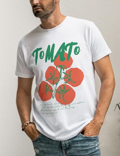 Tomato Shirt Womens Men Letter Fruit Graphic Tees Cottagecore Clothing Fruit Vegetable Garden Picnic Short Sleeve T Shirt