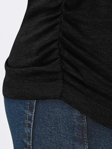 Womens Long Sleeve Shirts Business Casual Tops Ruched Fall Trendy Tshirt 2025