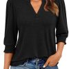 Womens 3/4 Length Sleeve Tops Fall Outfits Shirts Dressy Work Blouses Business Casual Fashion Spring Trendy Clothes