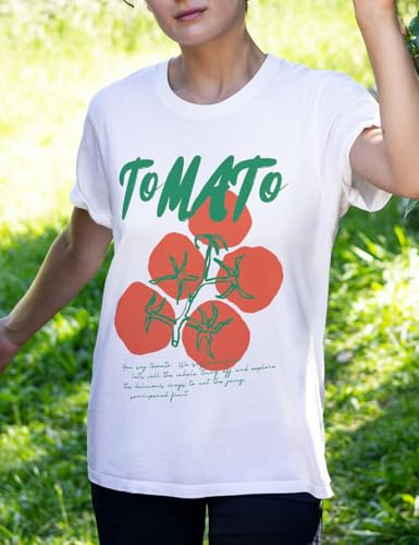 Tomato Shirt Womens Men Letter Fruit Graphic Tees Cottagecore Clothing Fruit Vegetable Garden Picnic Short Sleeve T Shirt