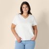 Women's Regular Fit 100% Cotton V-Neck Short Sleeve T-Shirt, Multipacks