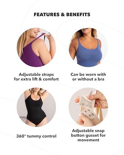 41nRndAsf0L.jpg Bodysuits for Women - Body Shaper Tummy Control Bodysuit, Shapewear Bodysuits for Women, Scoop Neck Plus Size