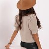 Women's Puff Short Sleeve Sweater Tops 2025 Summer Fall Trendy Knit Crew Neck Casual T Shirts Blouses