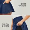 Stretchy Denim Skort V-Waist Jean Skort with Pockets High Waisted Mini Jean Skirt with Shorts Underneath