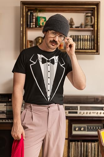Tuxedo T-Shirt Classic Party Tee Funny Concert Festival Costume Shirt