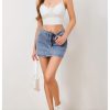 41qFuMRmstL.jpg Women's Denim Skirt High Waist Bow Pocket Bodycon Y2K Mini Jean Skirts