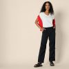 Women's Regular Fit 100% Cotton V-Neck Short Sleeve T-Shirt, Multipacks