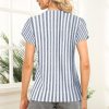 Womens Petal Sleeve Tops Summer Trendy T Shirt Casual Loose Square Neck Button Blouse Tees