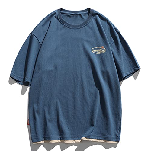 Mens Oversized T Shirts Graphic Tees Print Crew Neck Cotton Tops Streetwear Casual Shirt