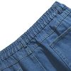 Women's Summer Casual Elastic Waist Pockets Work Midi Denim A Line Skirt