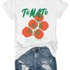Tomato Shirt Womens Men Letter Fruit Graphic Tees Cottagecore Clothing Fruit Vegetable Garden Picnic Short Sleeve T Shirt