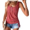 Womens Tank Tops, 2 Pack Summer Tank Tops for Women 2025, Sleeveless U Neck Loose Button Casual Henley Tops Shirts