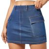 Jean Skirts for Women Denim High Stretch Cargo Skirt with Shorts Denim Skort Mini Jean Skort Y2k Skirt with Pockets