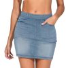 Women's High Waisted Mini Denim Skirts with Pockets Stretch Skinny Jean Bodycon Skirts