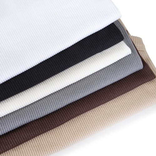 3 Pack Stretch Workout Tee Shirts for Women, Ribbed Crewneck Womens Short Sleeve Yoga Tees (Available in Plus)