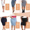 Womens Stretch Pencil Skirts with Functional Pockets, A Line & Destructed Mini Denim Skirts