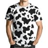 Casual Cow Print T-Shirt Short Sleeve Fun Cow Graphic T-Shirts for Men Women